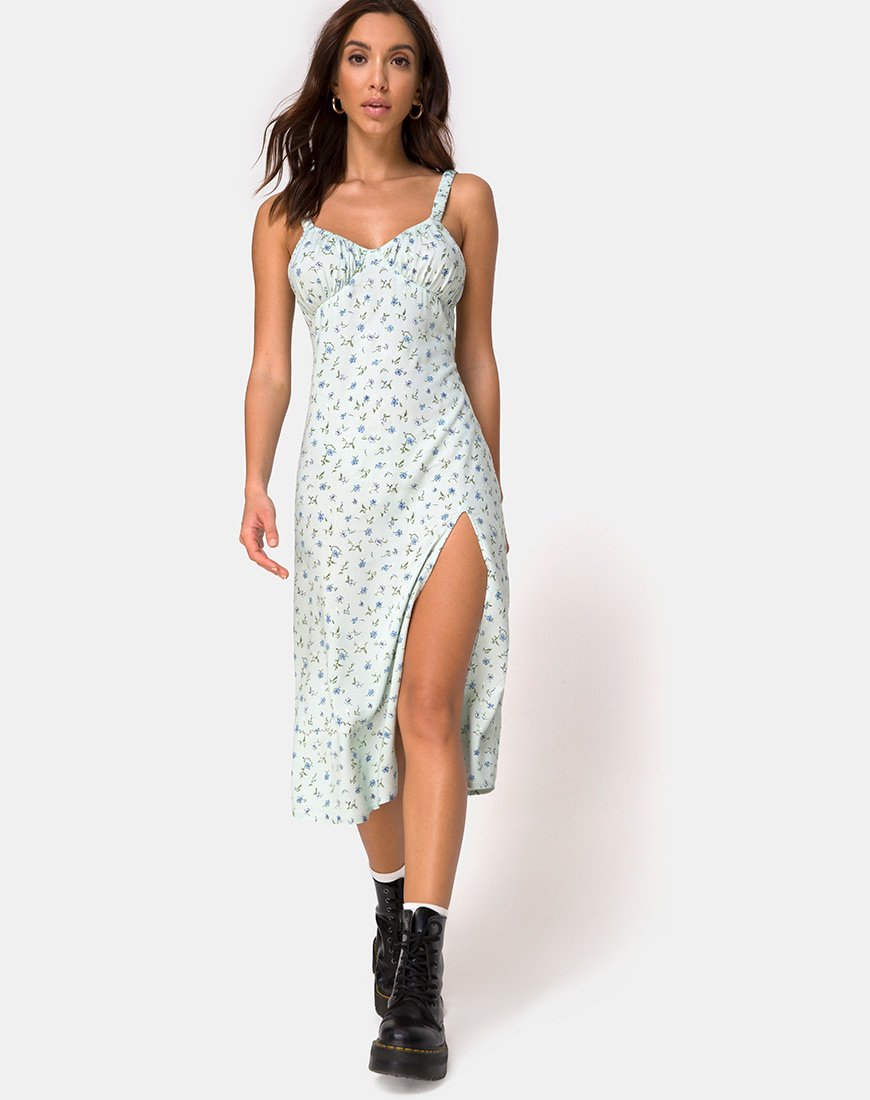 Afbeelding van Jova Midi Dress in Pretty Petal Green