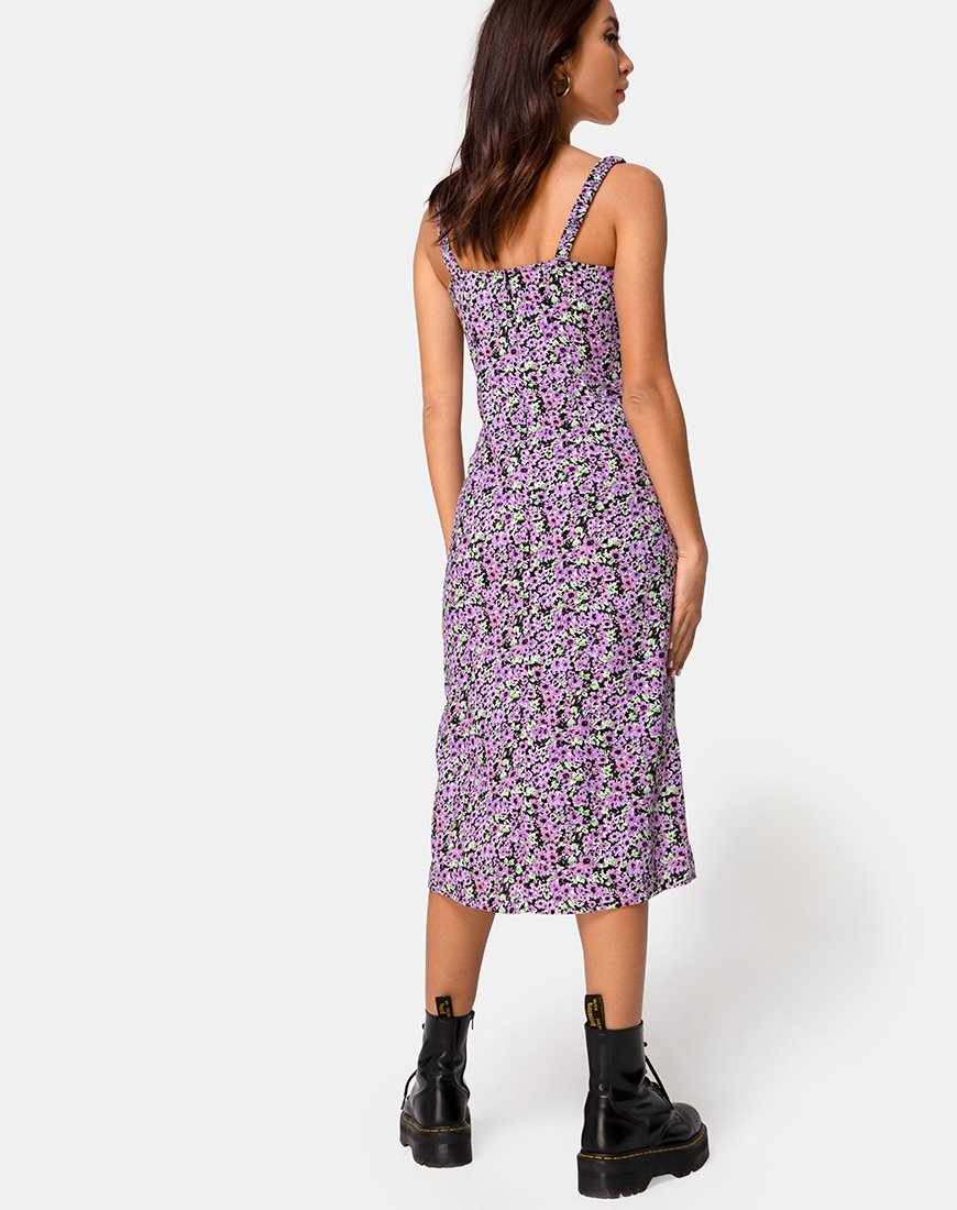 Afbeelding van Jova Midi Dress in Lila Bloesem