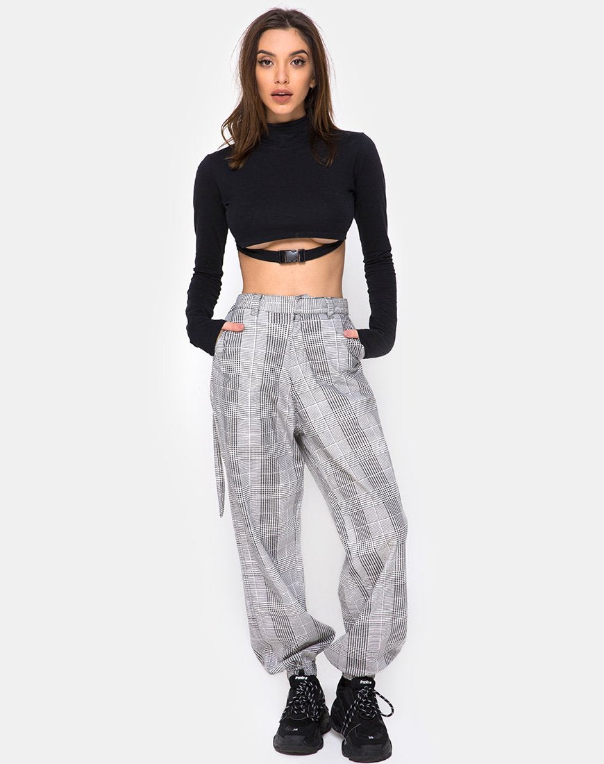 Afbeelding van Jubie Cargo Broek in Charles Check Grijs