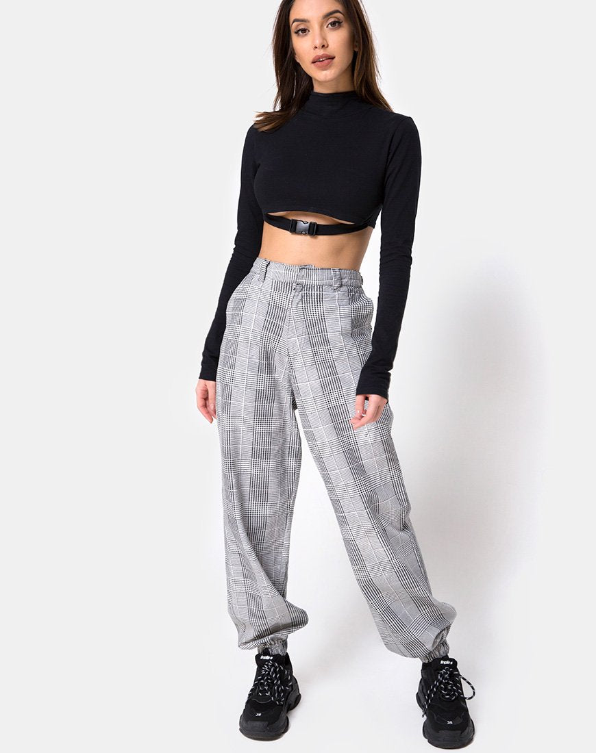 Afbeelding van Jubie Cargo Broek in Charles Check Grijs