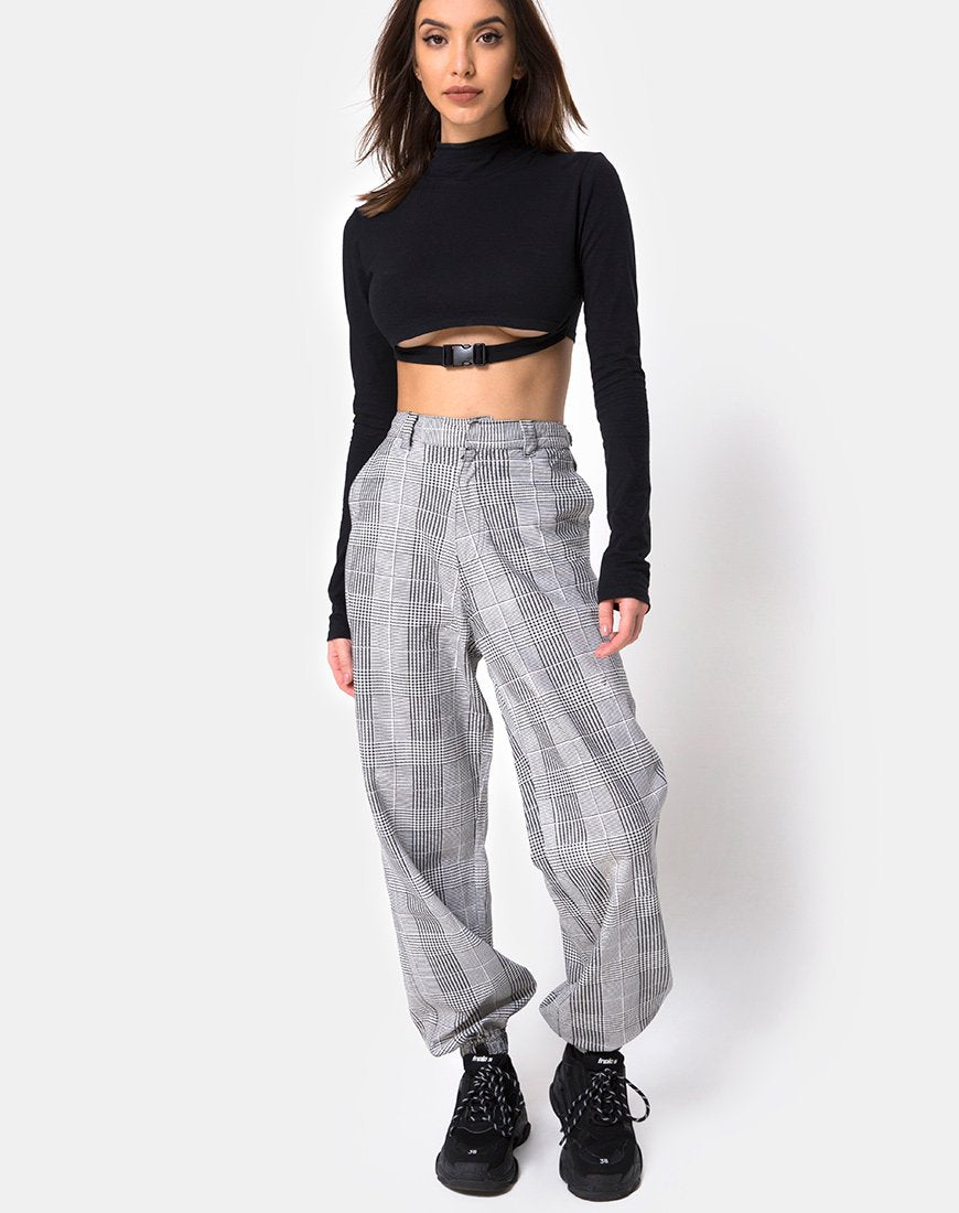 Afbeelding van Jubie Cargo Broek in Charles Check Grijs
