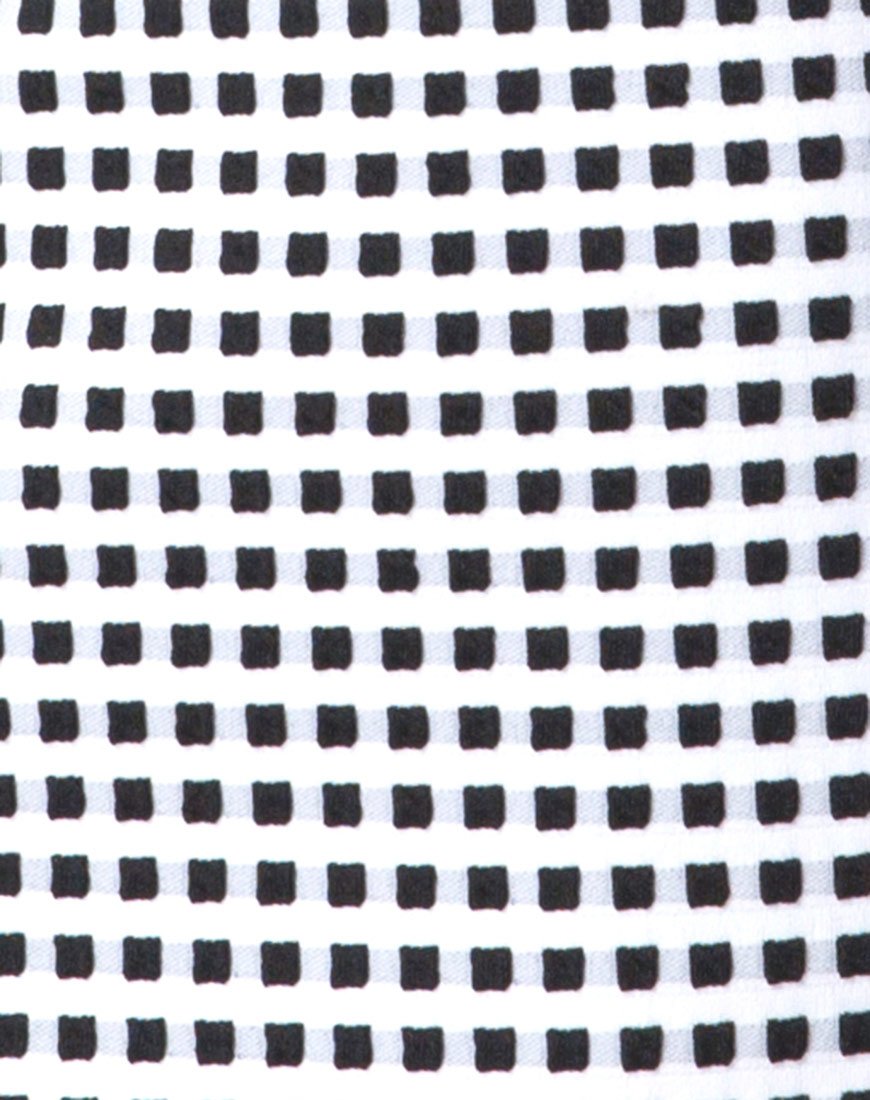 Afbeelding van Junice Jurk in Gingham Ivoor Zwart