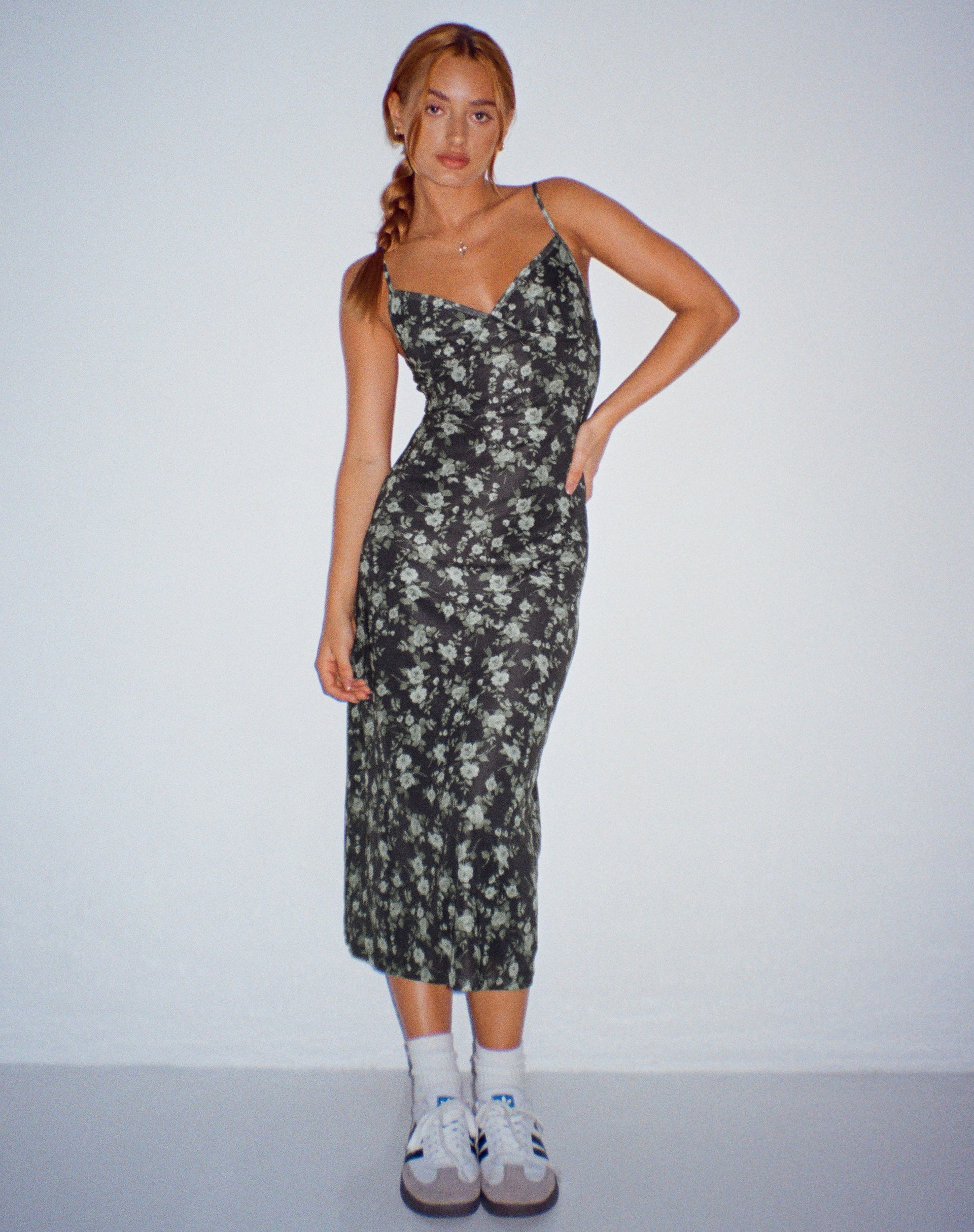Afbeelding van Kalana Maxi Dress in Mooi Bloemig Groen