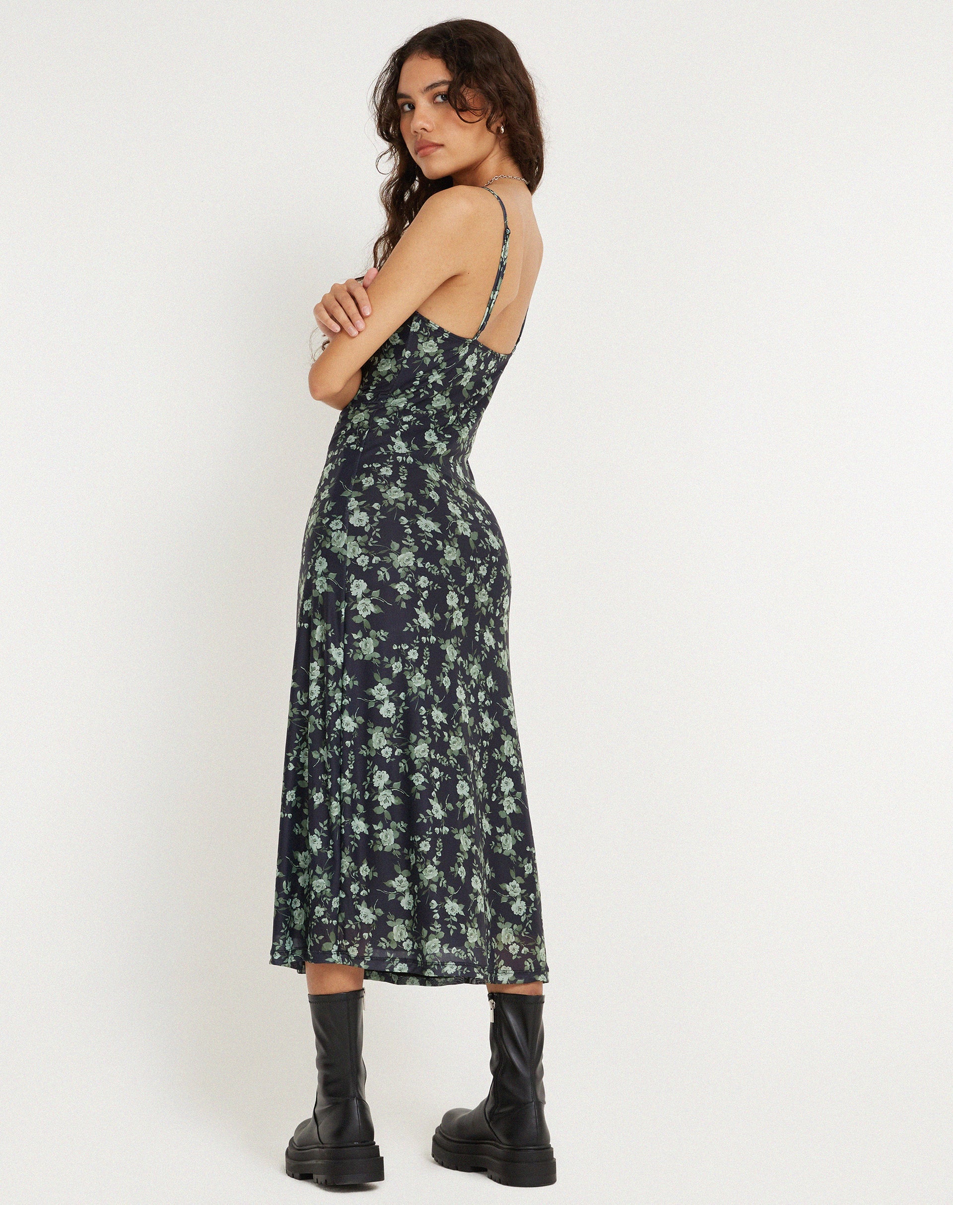 Afbeelding van Kalana Maxi Dress in Mooi Bloemig Groen