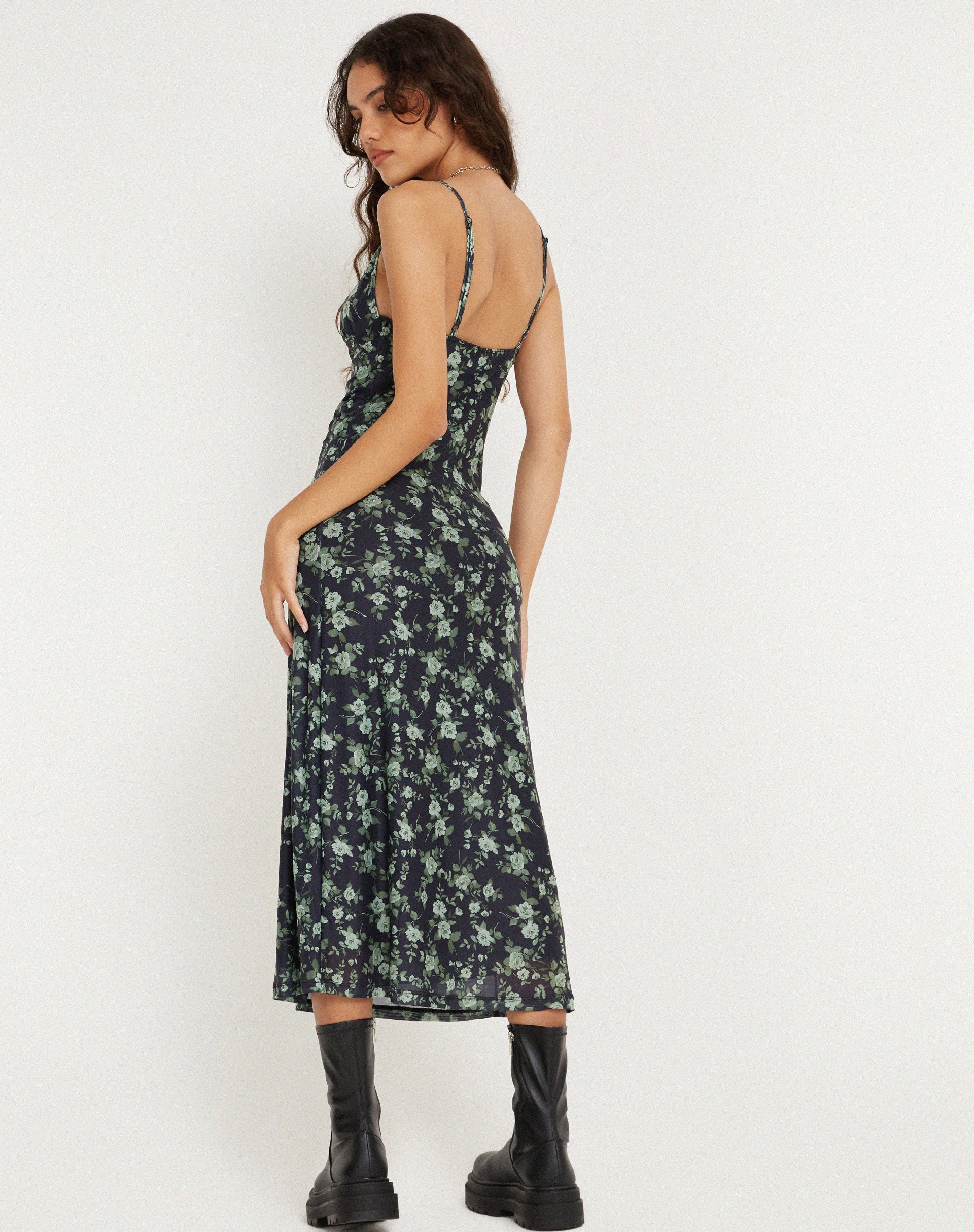 Afbeelding van Kalana Maxi Dress in Mooi Bloemig Groen
