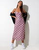 BEELD VAN Kalana Maxi Dress in Roze Vage Ruit