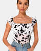 Afbeelding van Kalina Bodice in Flock Dalmatiër Zwart Wit