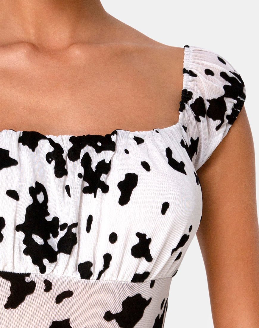 Afbeelding van Kalina Bodice in Flock Dalmatiër Zwart Wit