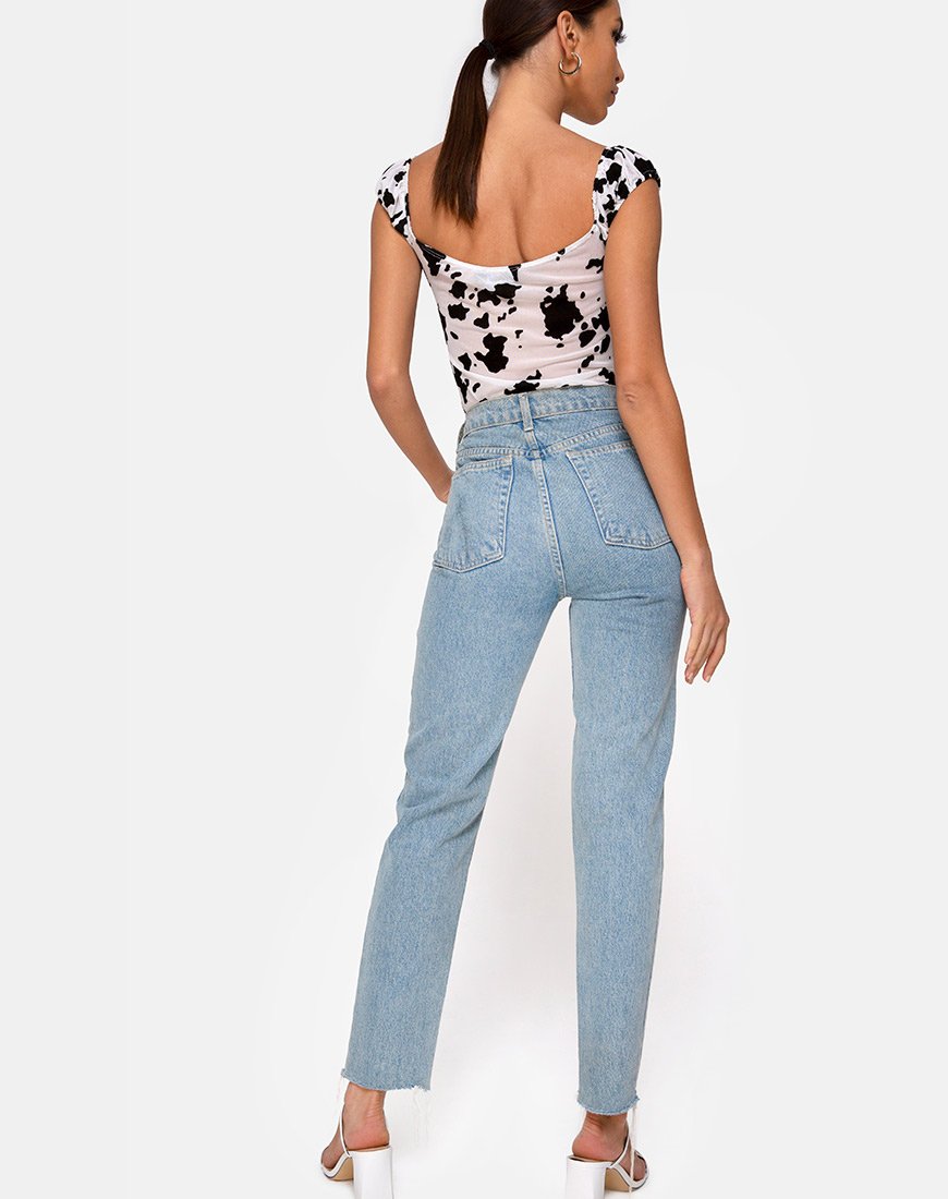 Afbeelding van Kalina Bodice in Flock Dalmatiër Zwart Wit