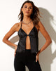 Kamara Cami Top in PU Zwart