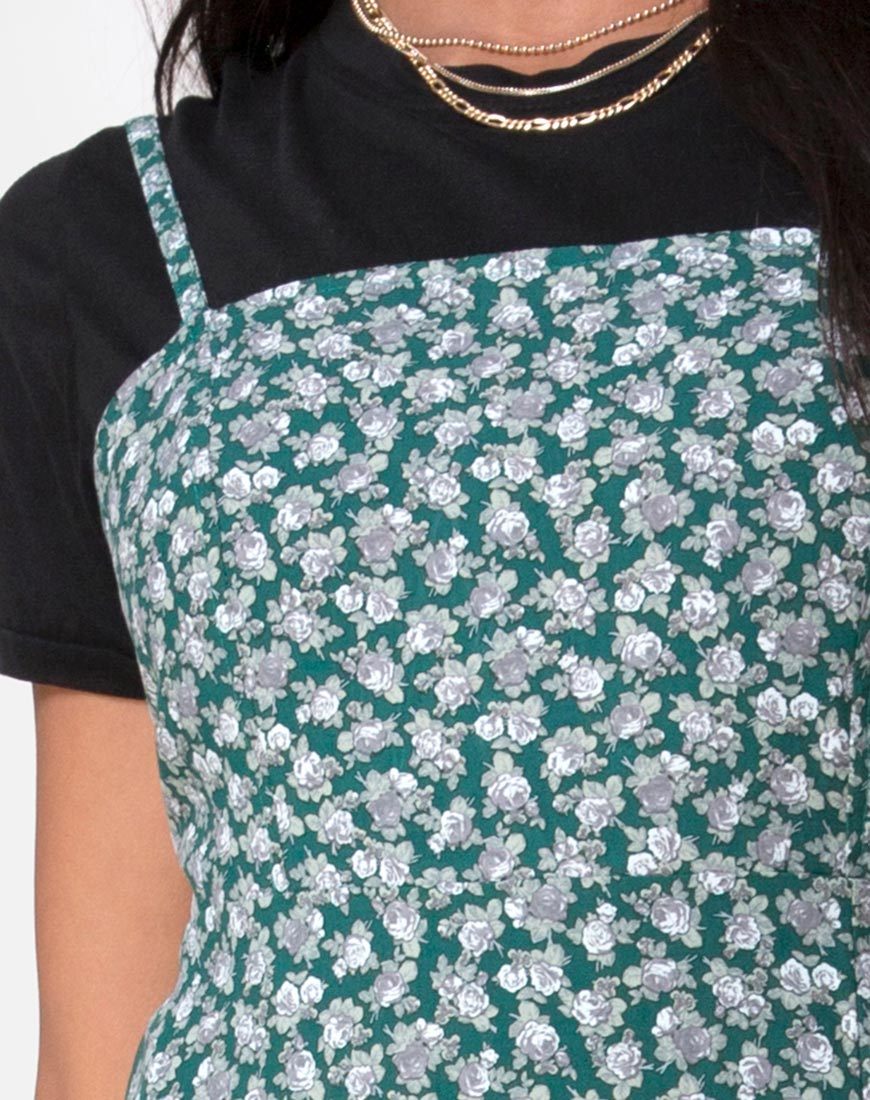 Afbeelding van Kaoya Midi Dress in Floral Bloom Green