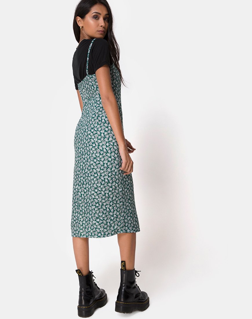Afbeelding van Kaoya Midi Dress in Floral Bloom Green
