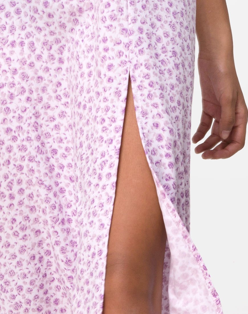 Afbeelding van Kaoya Midi jurk in Ditsy Rose Lila