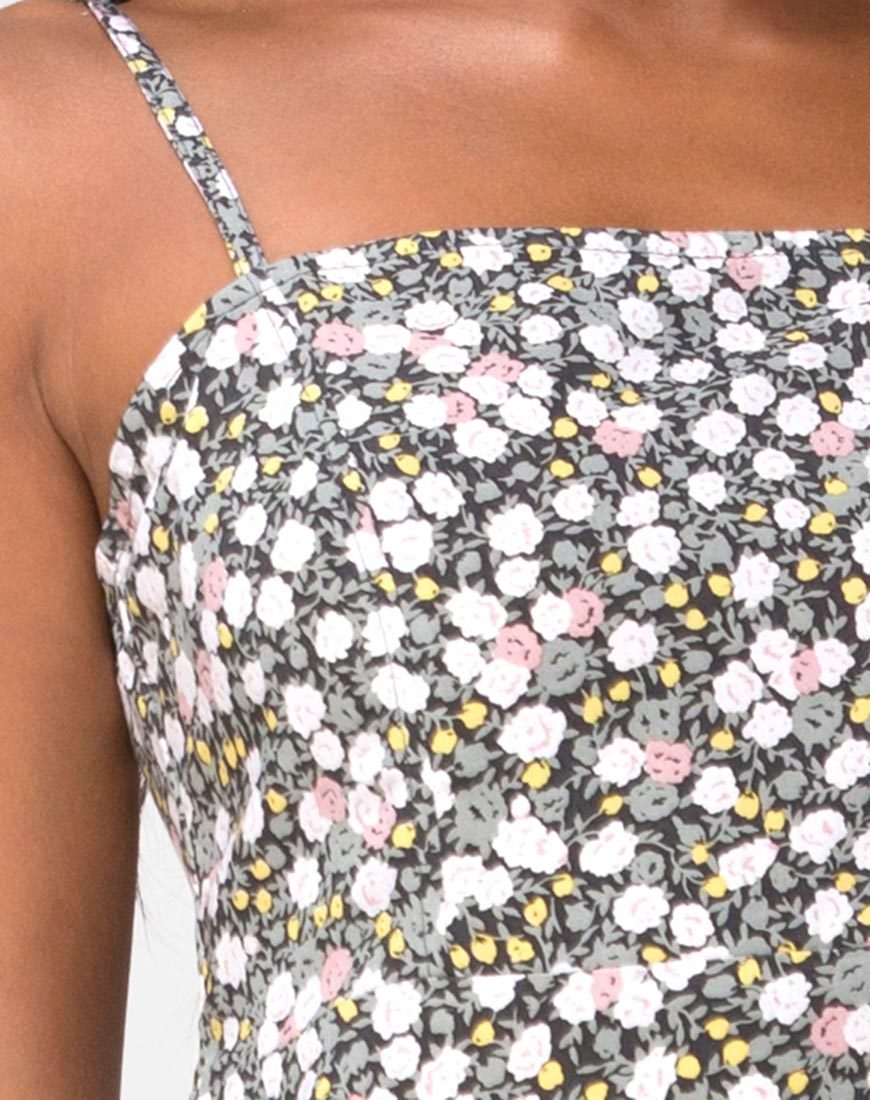 Afbeelding van Kaoya Midi Dress in Floral Field Olive