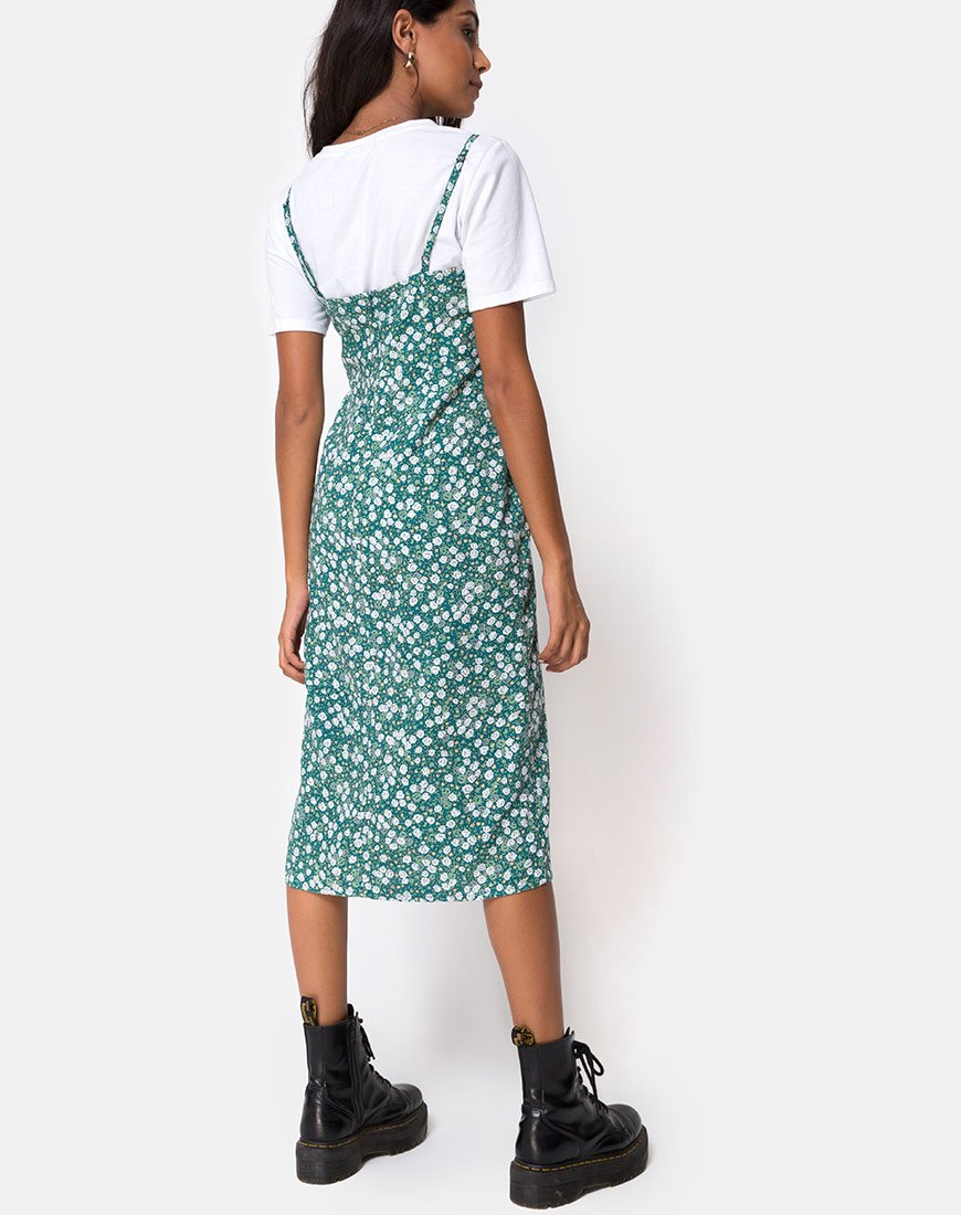 Afbeelding van Kaoya Midi Dress in Floral Field Green