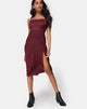 Afbeelding van Kaoya Midi Dress in Satin Cheetah Burgundy