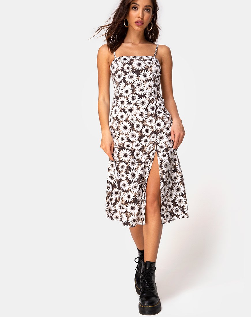 Kaoya Midi jurk in geverfd Daisy