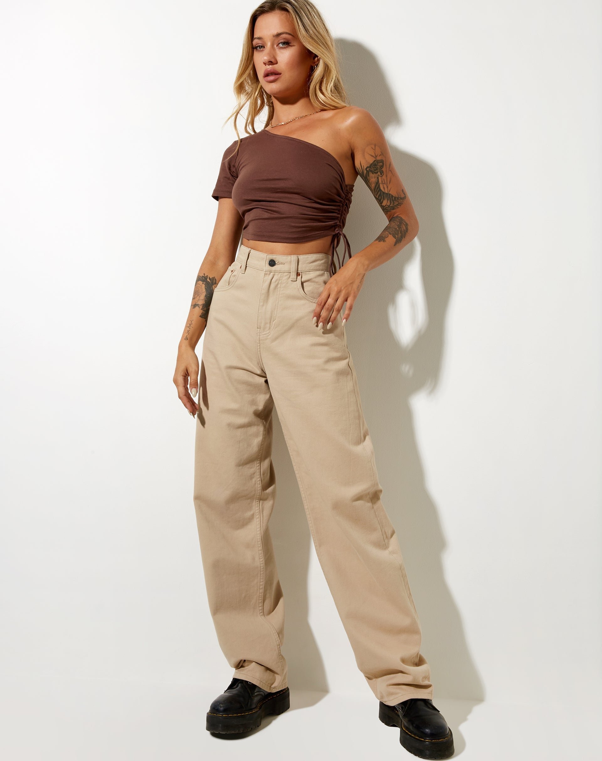 Afbeelding van Kara Crop Top in Lycra Diep Mahonie