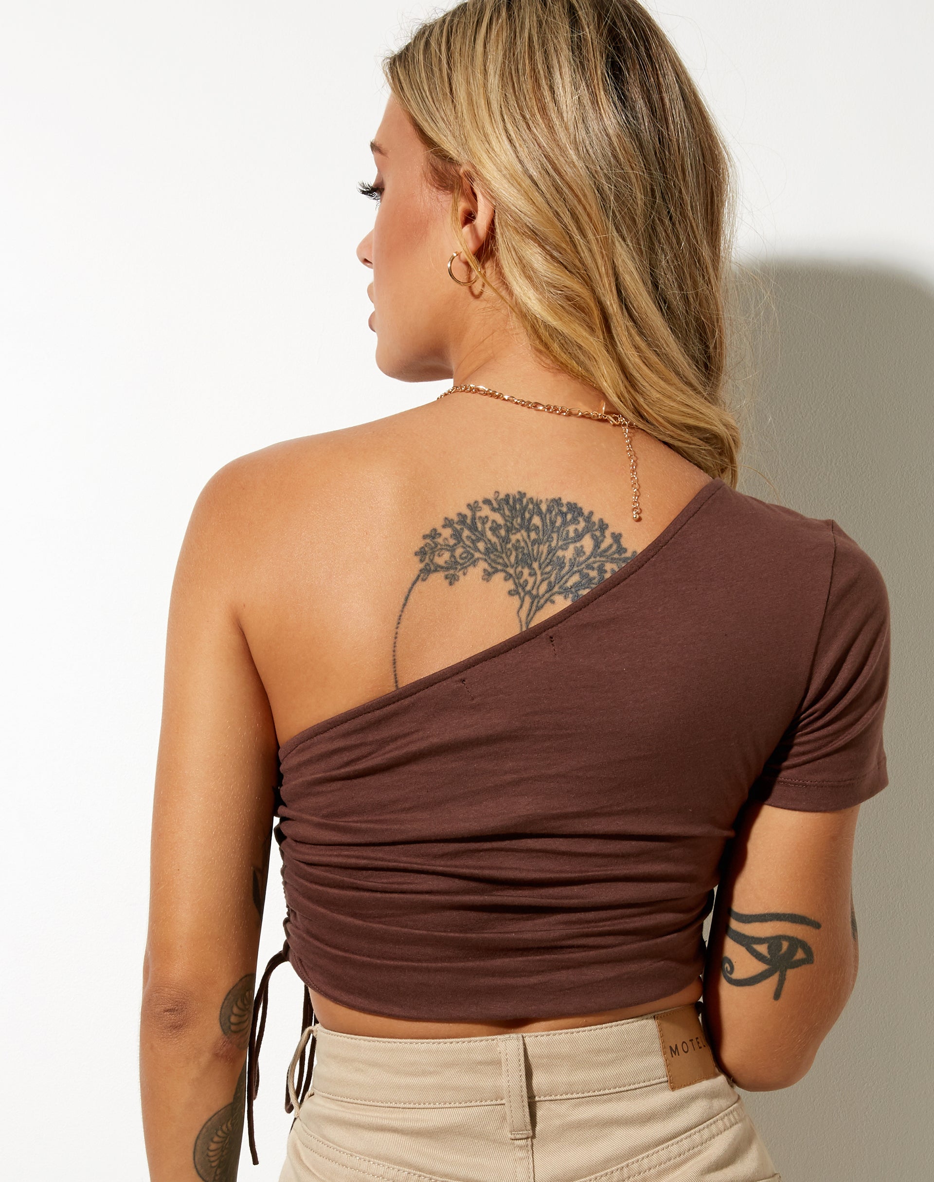 Afbeelding van Kara Crop Top in Lycra Diep Mahonie