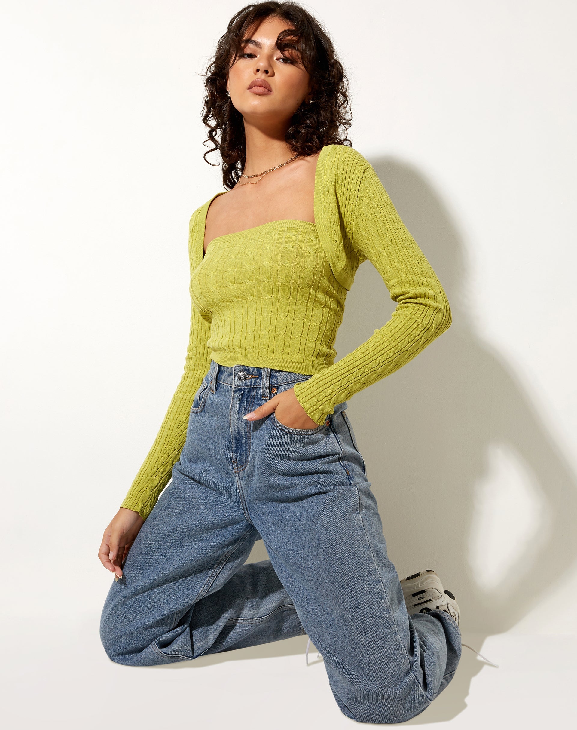 Afbeelding van Gya Lange Mouw Top in Knit Olive