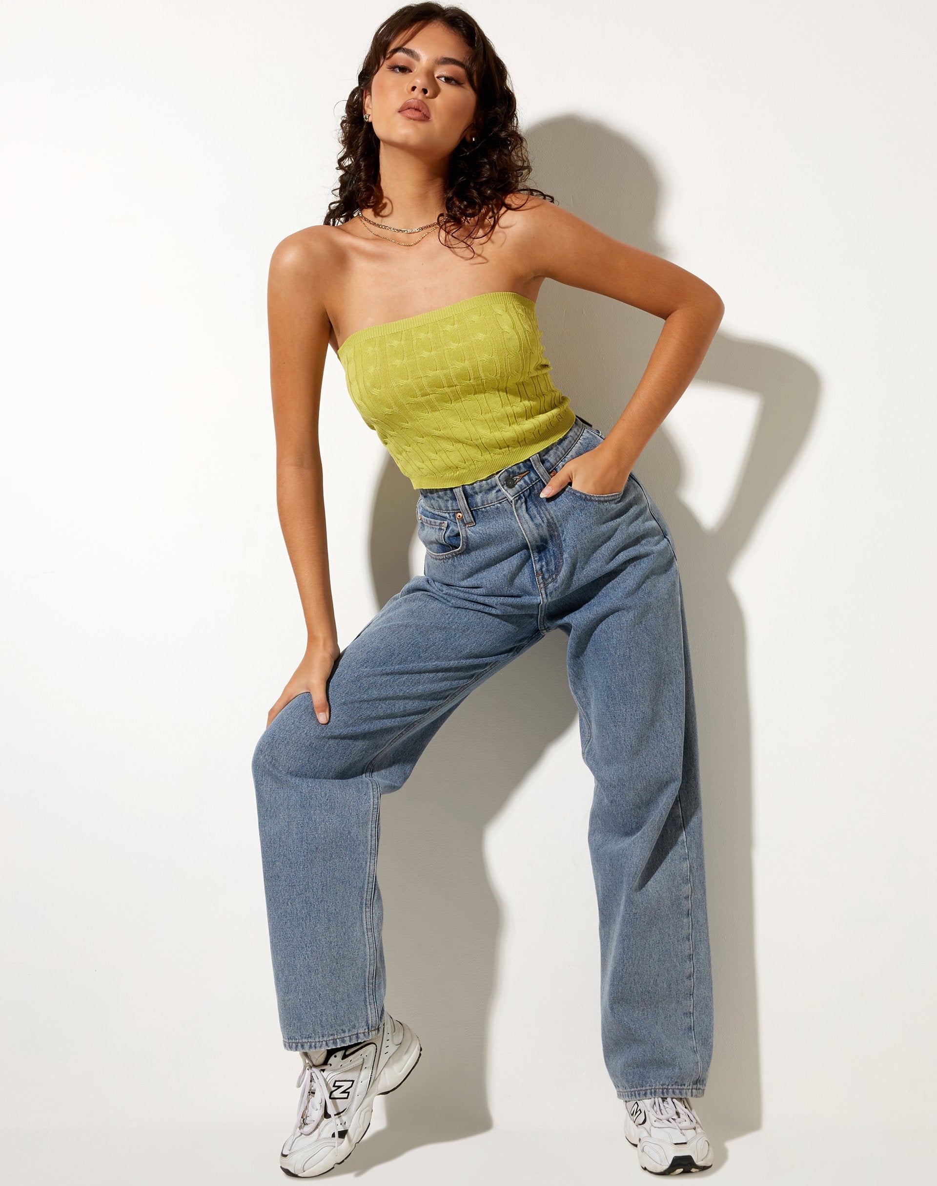 Afbeelding van Karen Bandeau Top in Knit Olive