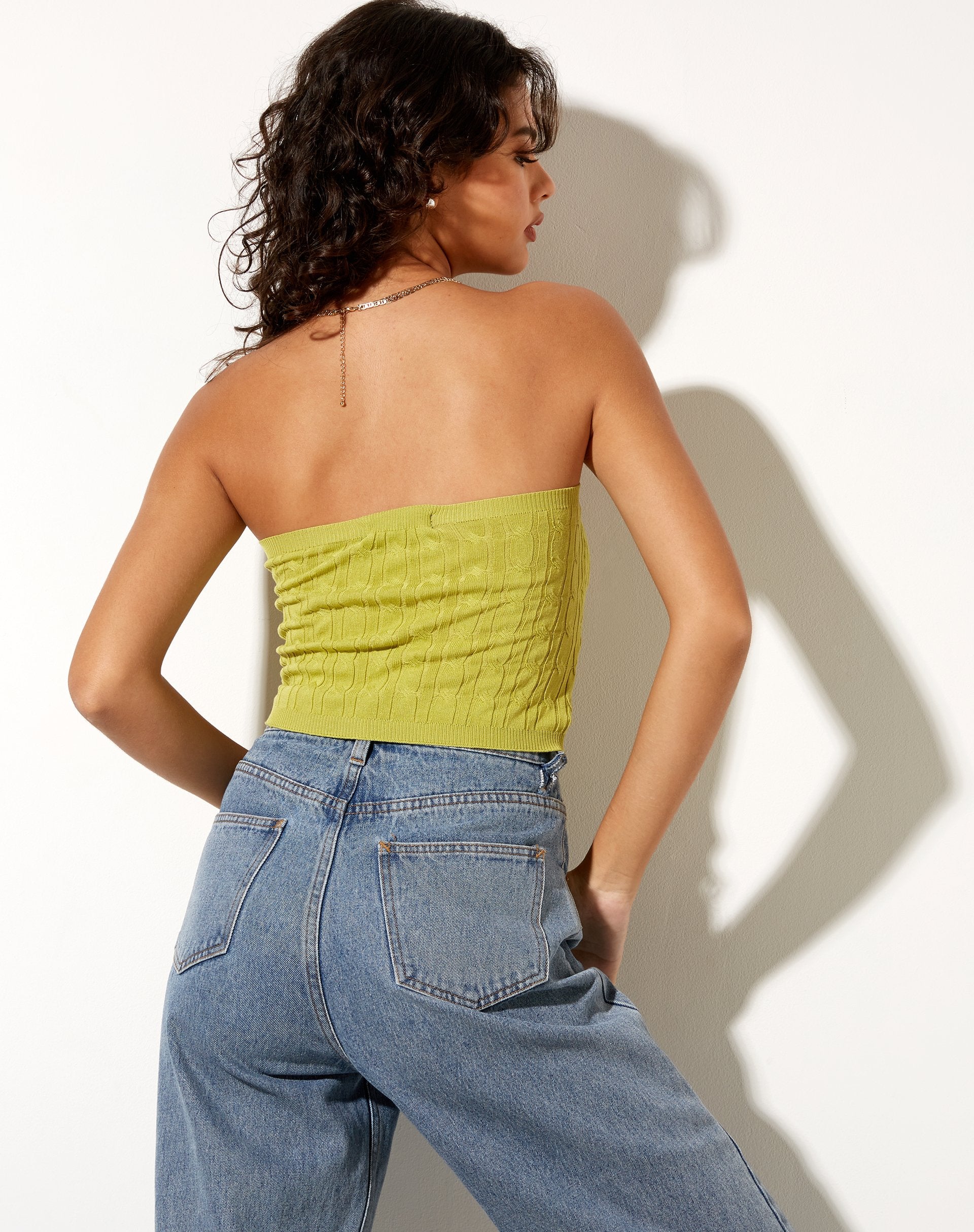 Afbeelding van Karen Bandeau Top in Knit Olive