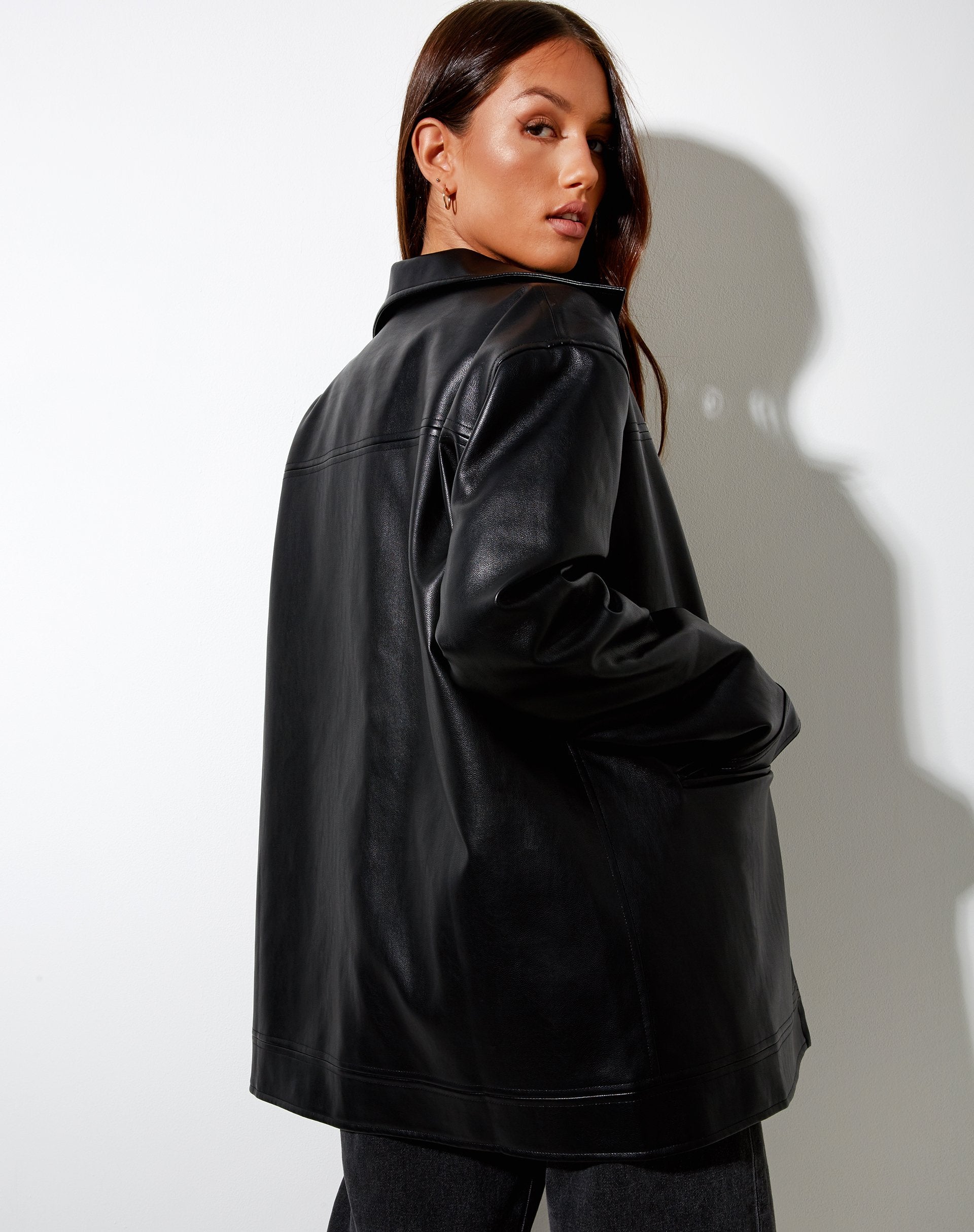 Afbeelding van Katana Jacket in Pu Zwart