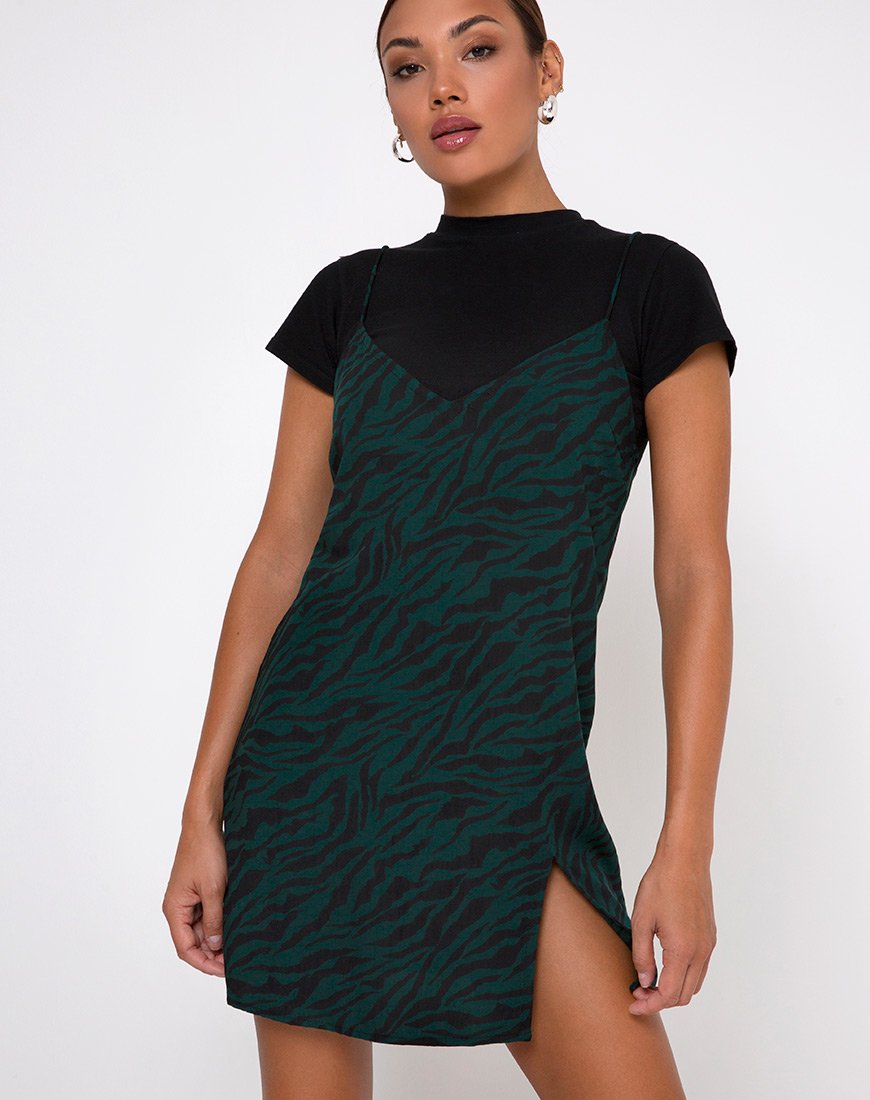 Katya Mini Dress in 90's Zebra Bosgroen