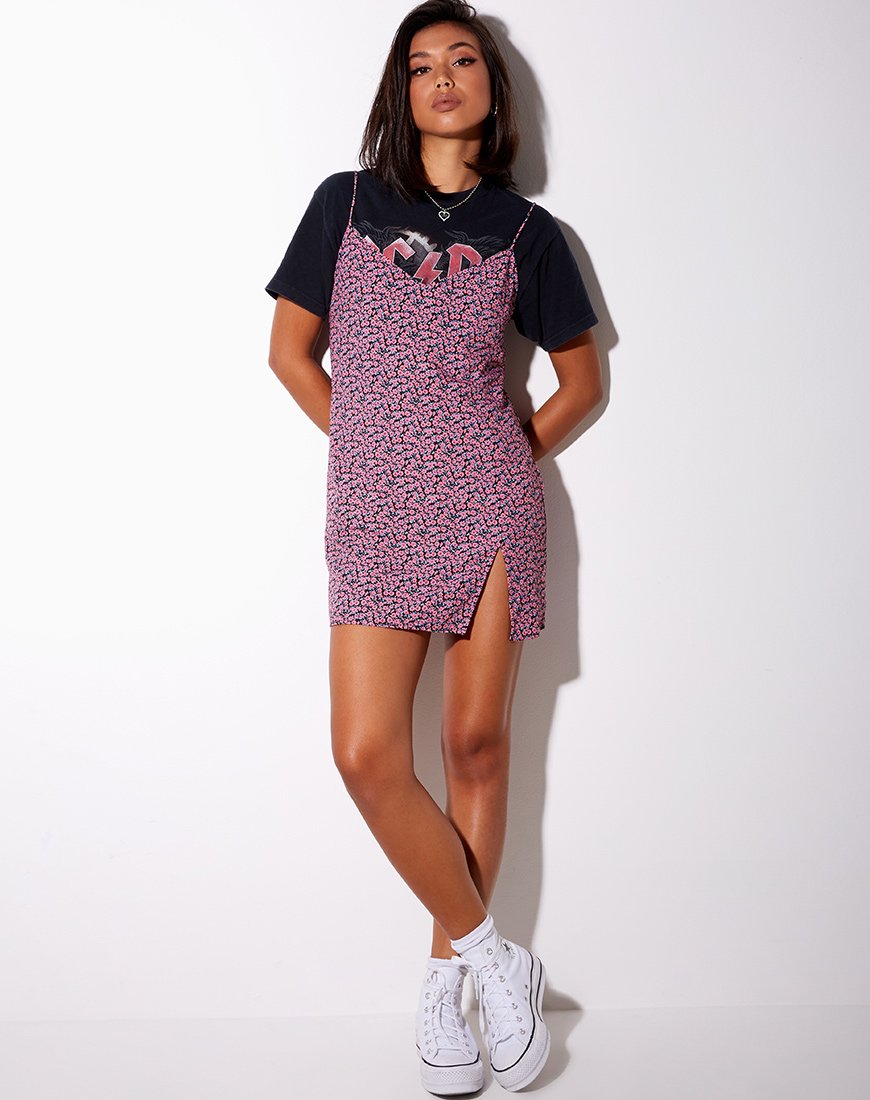 Afbeelding van Katya Mini Dress in Floral Fun Pink
