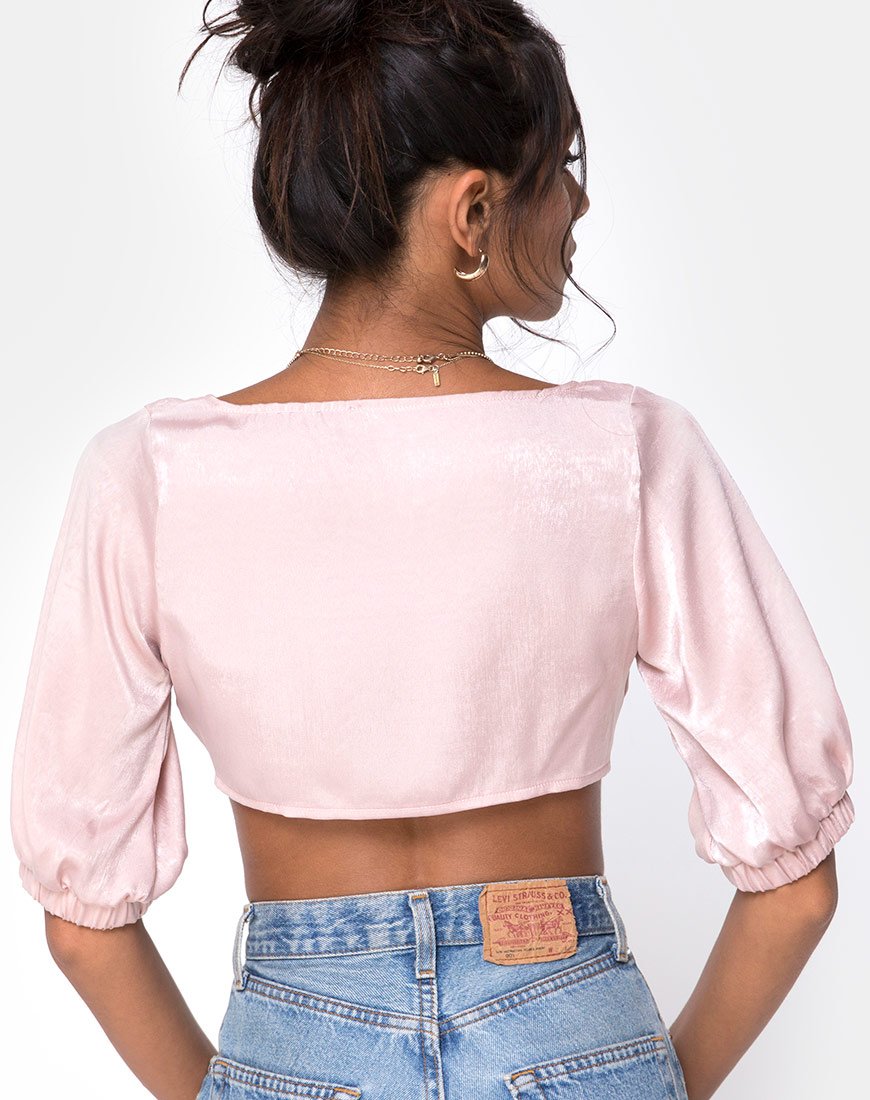 Afbeelding van Kavida Crop Top in Satijn Dusty Rose