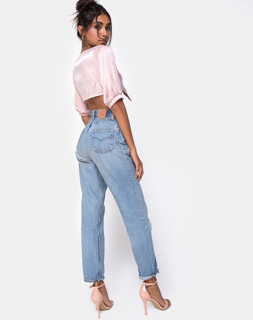 Afbeelding van Kavida Crop Top in Satijn Dusty Rose