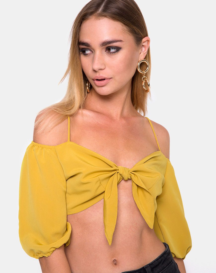 Afbeelding van Kavon Crop Top in Mustard