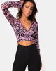 Afbeelding van Kayak Wrap Top in Blush Zebra Mesh