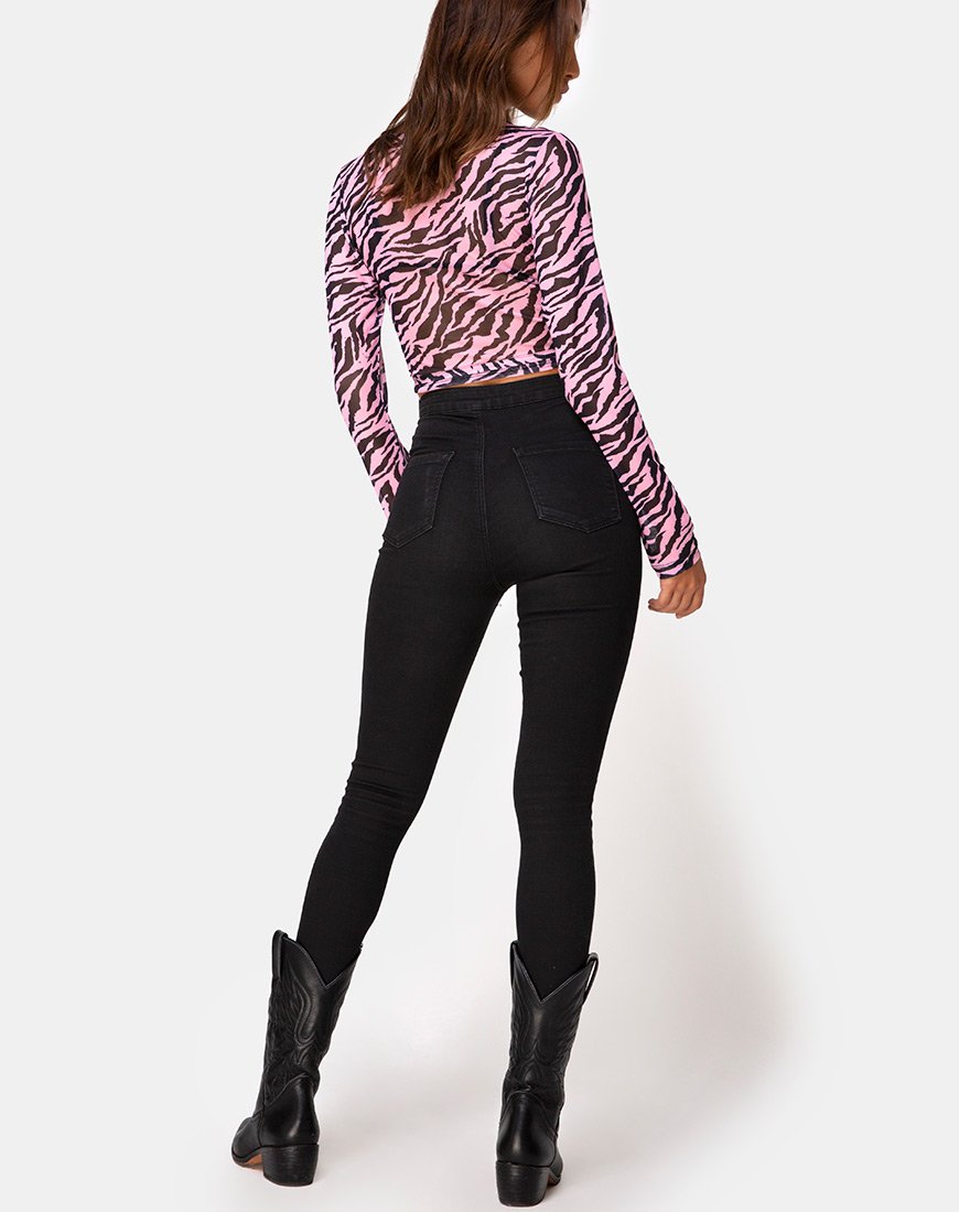 Afbeelding van Kayak Wrap Top in Blush Zebra Mesh