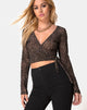 Afbeelding van Kayak Wrap Top in Rar Leopard Flock Mesh