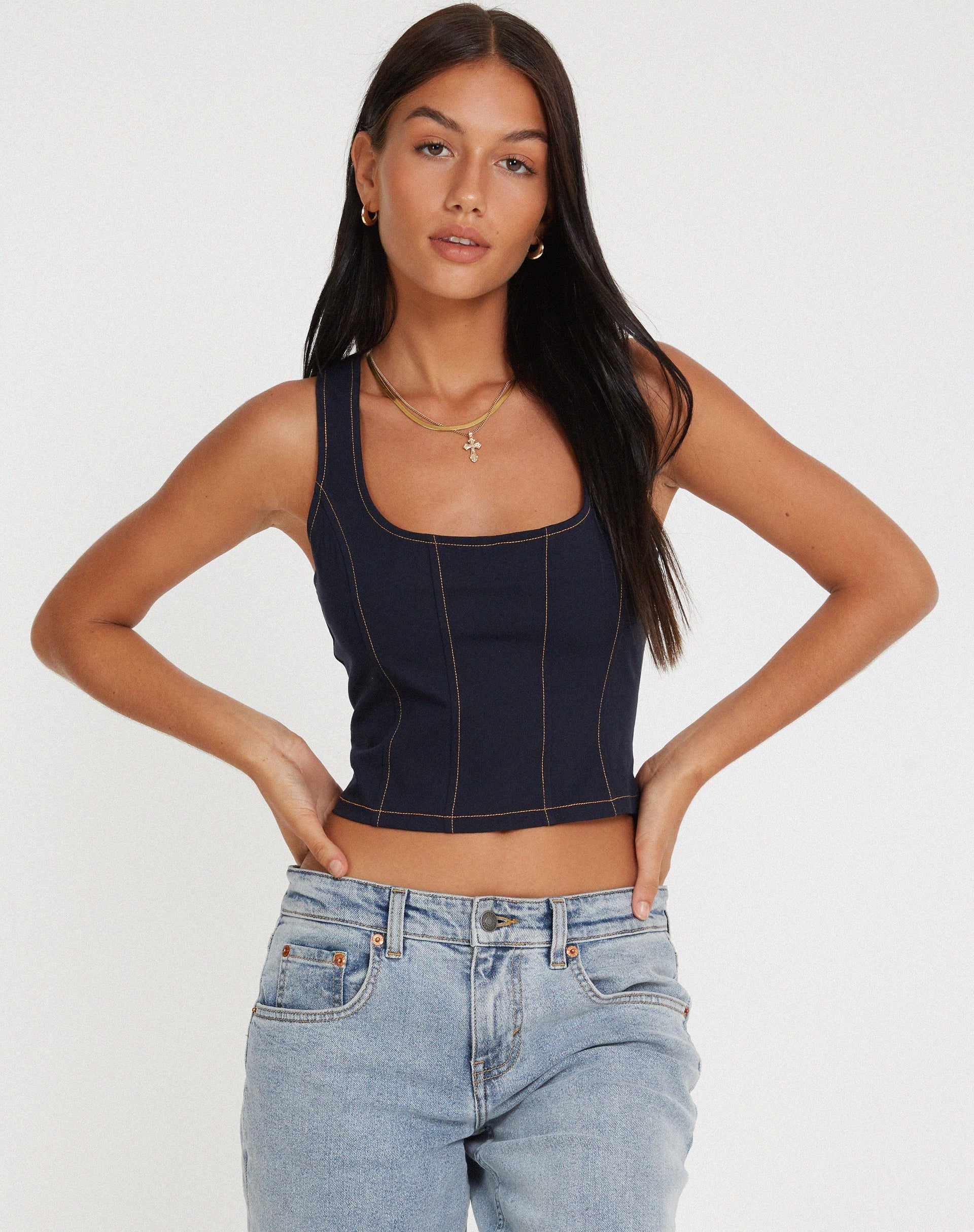 Afbeelding van Kayaso Corset Top in Navy