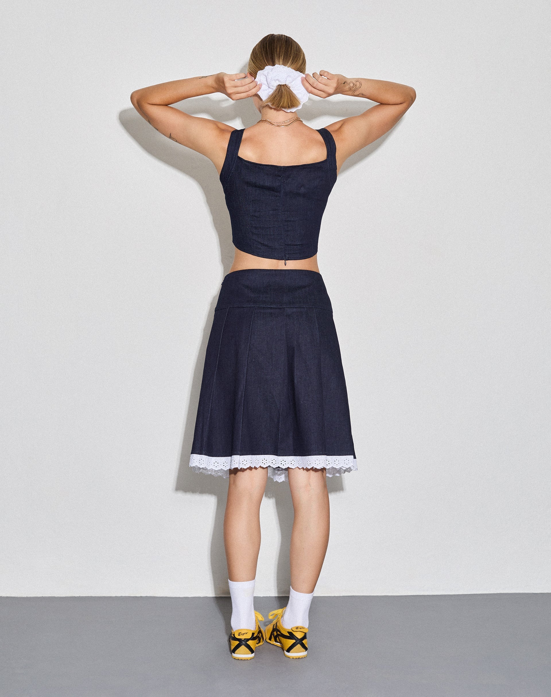 Afbeelding van Caralia Midi rok in Chambray Indigo