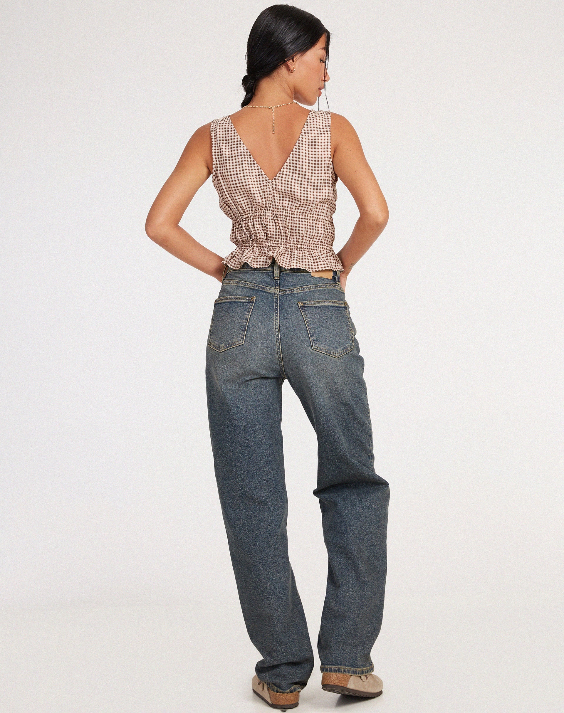 BEELD VAN Kayson Crop Top in Mini Gingham