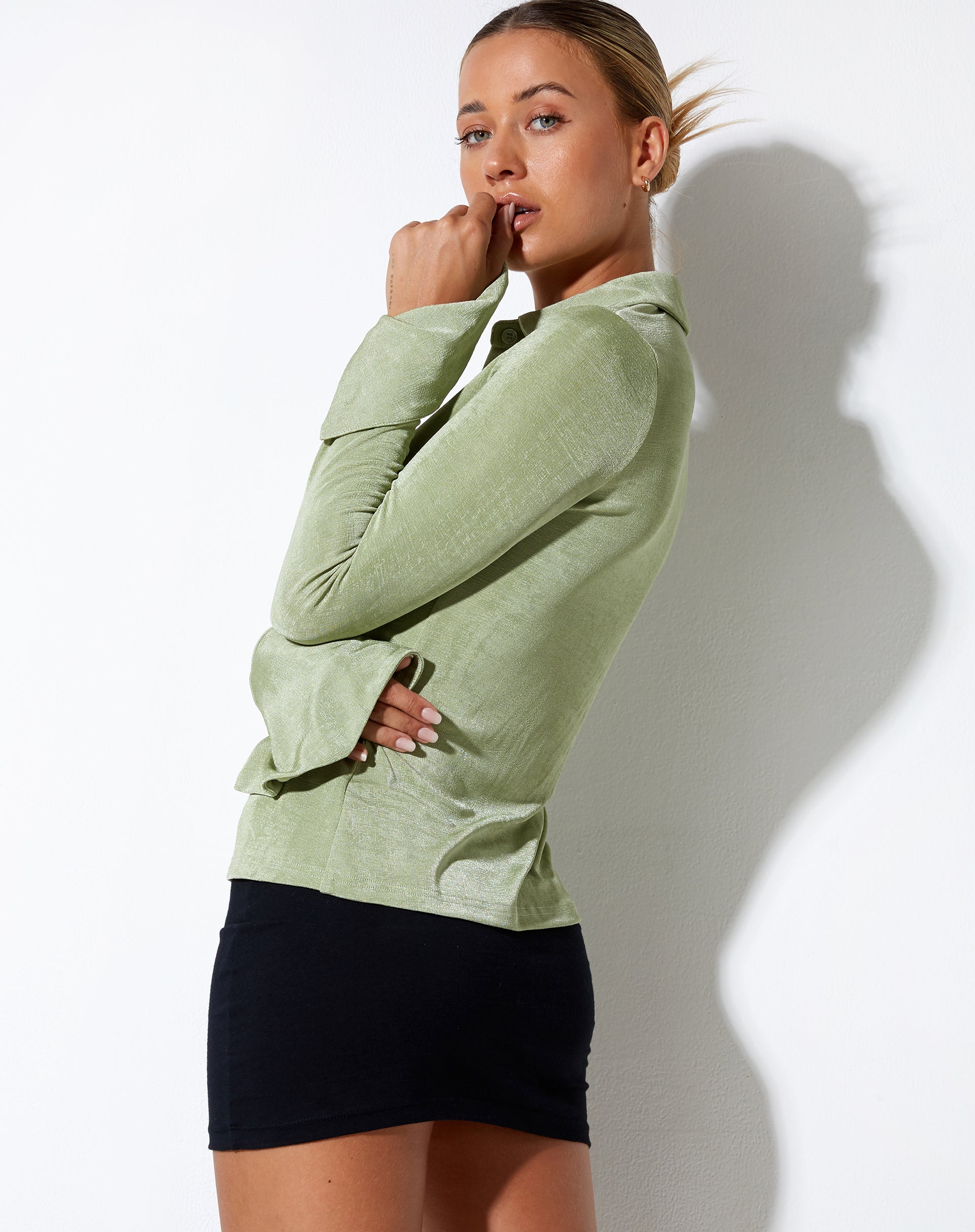 BEELD VAN Keani overhemd in Crepe Seafoam Green