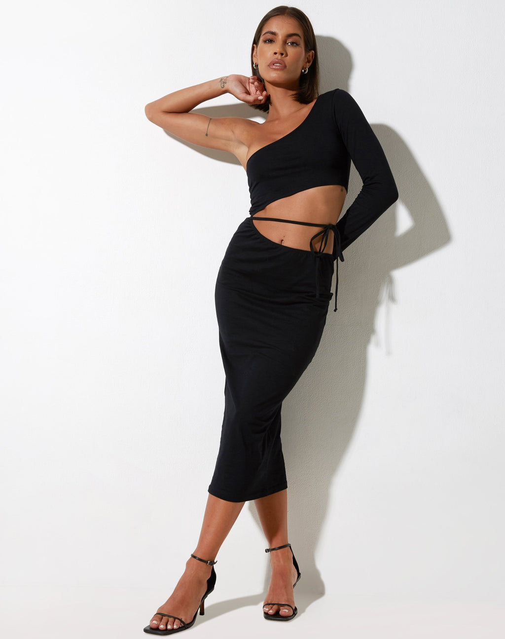 Kenzay Midi Dress in Lycra Zwart