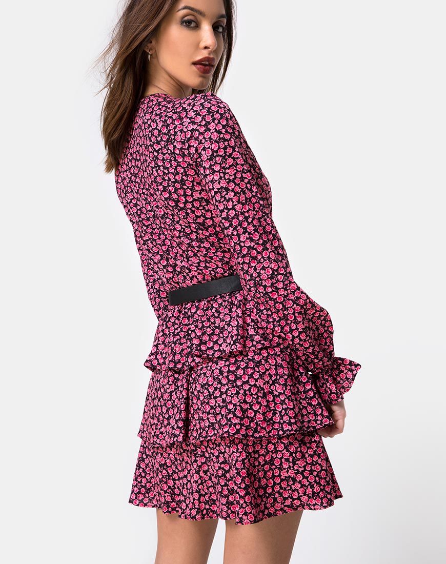 Kepsibelle Jurk in Ditsy Rose Roze
