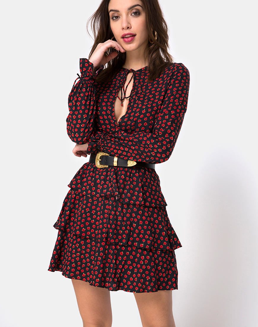 Afbeelding van Kepsibelle Jurk in Dotty Rose Zwart