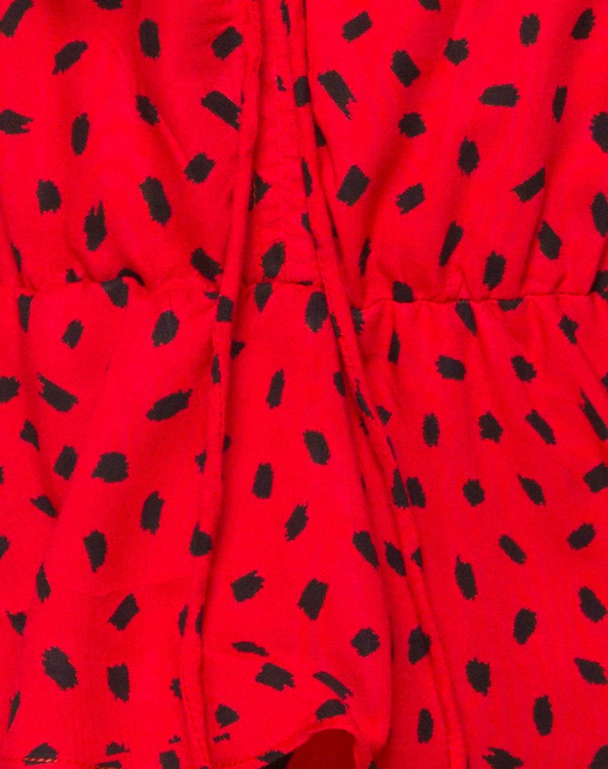 Afbeelding van Kepsibelle Jurk in Mini Diana Stip Rood en Zwart