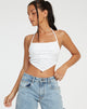beeld van Ketida Crop Top in Wit Diamante