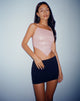 Afbeelding van Ketida Crop Top in Drape Pailletten Metallic Roze