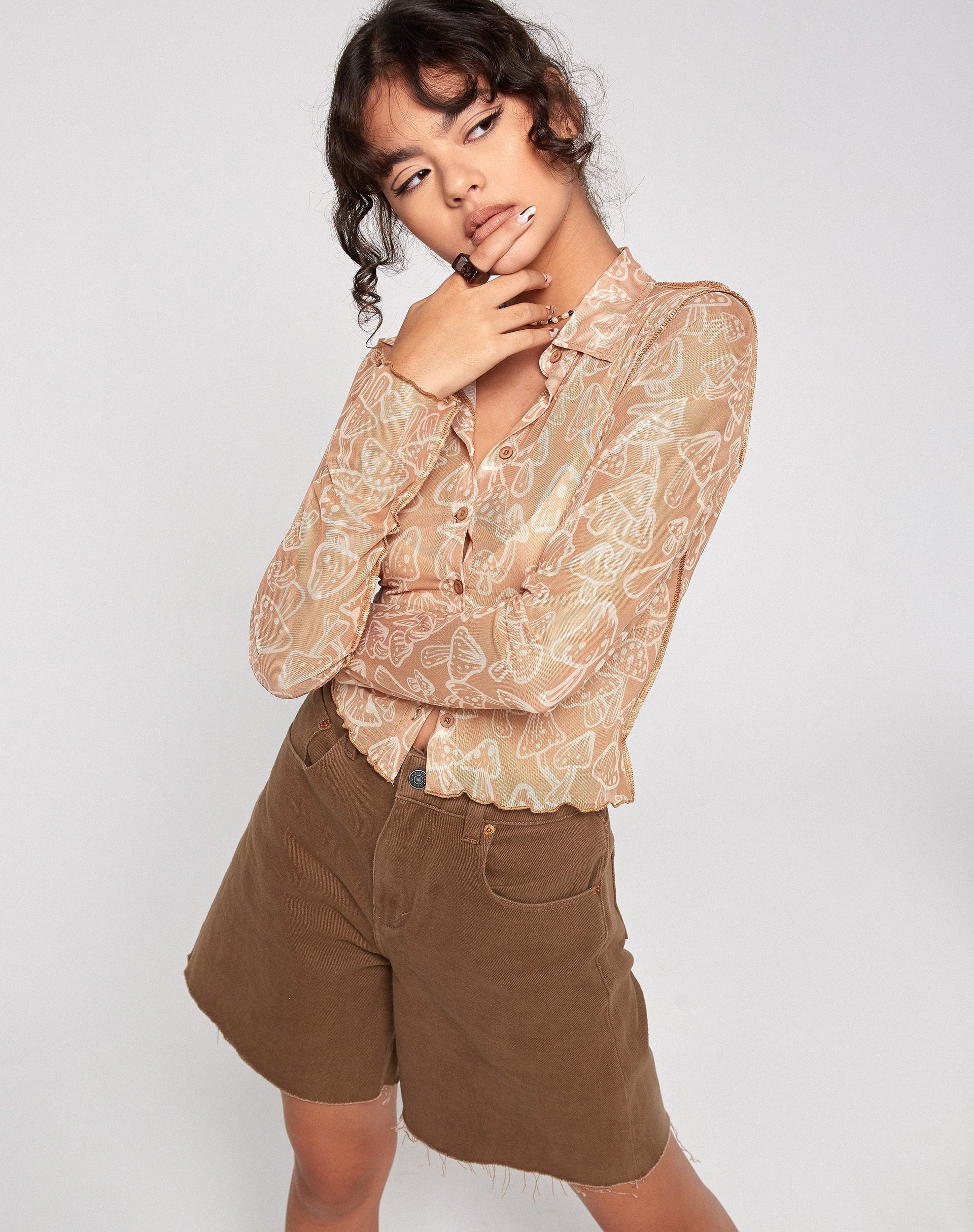 Afbeelding van Keyla Shirt in Tan Mushroom
