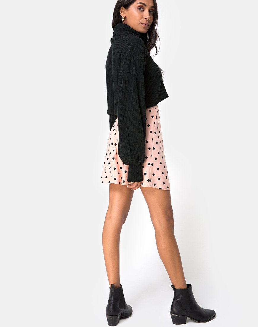 Afbeelding van Khabel A-lijn rok in New Polka Nude Zwart