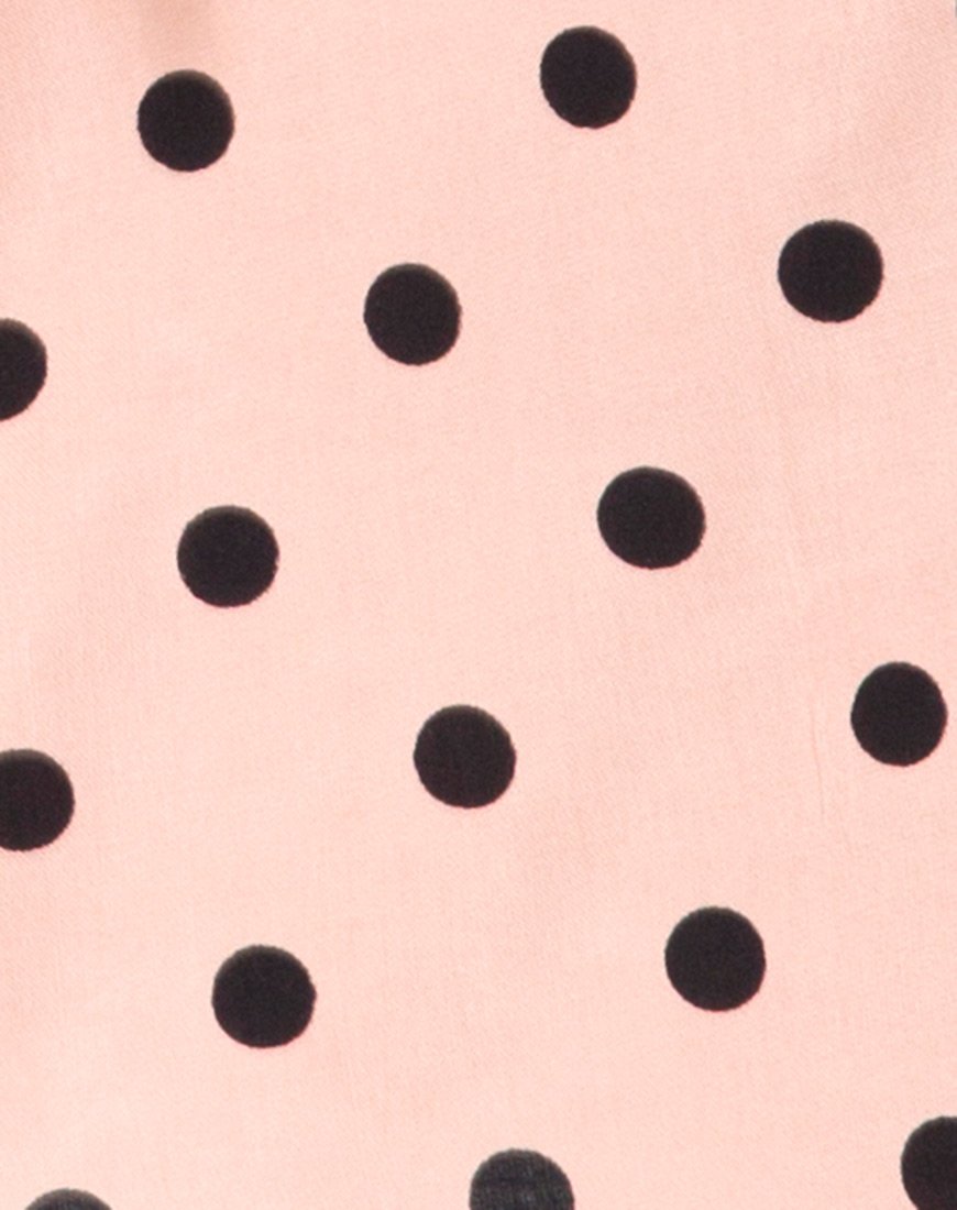Afbeelding van Khabel A-lijn rok in New Polka Nude Zwart