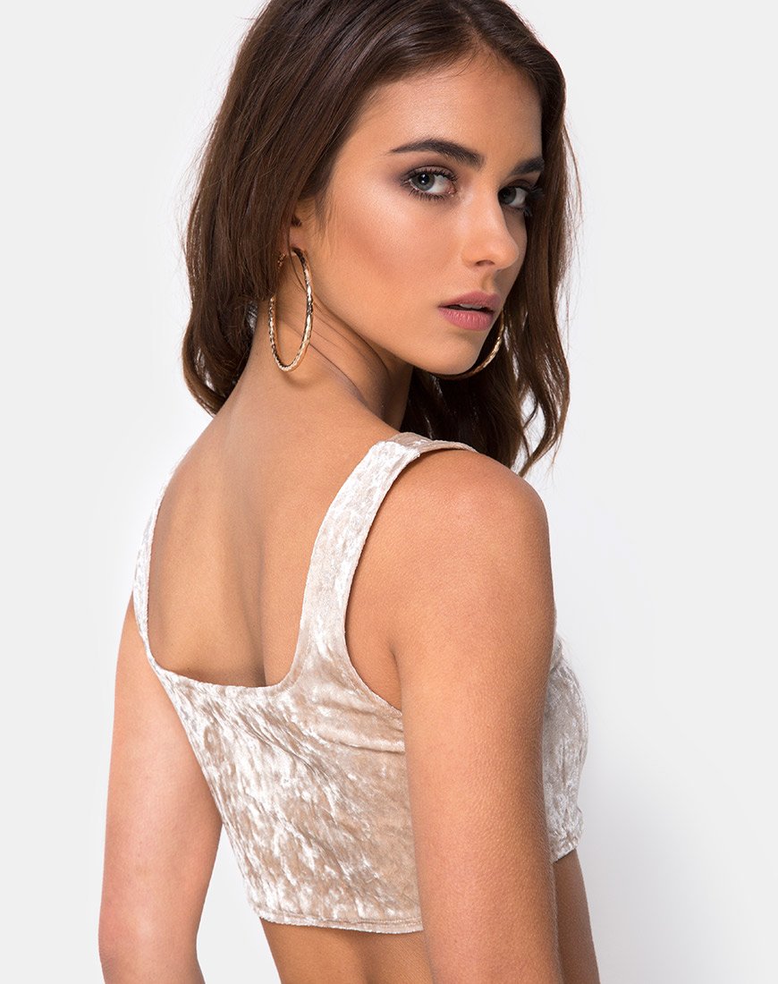 Afbeelding van Kim Top in Crushed Velvet Cream