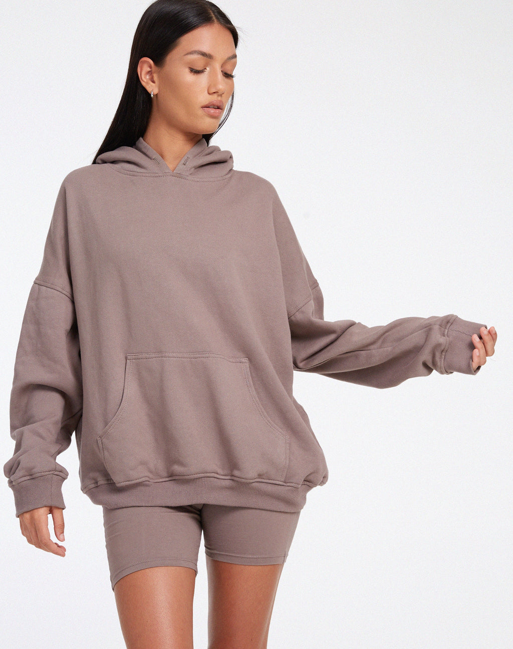 Oversized Hoodie in Fleece Antler